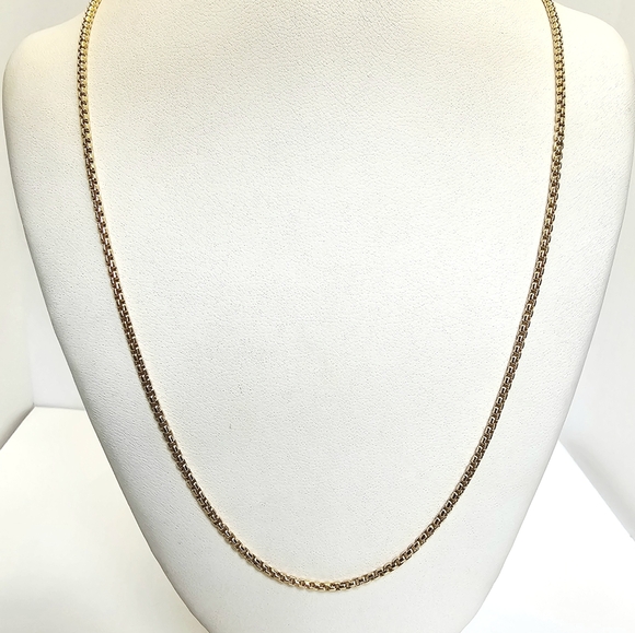 David Yurman 18k Gold 38" Adjustable Box Chain Slider Necklace - Picture 3 of 6